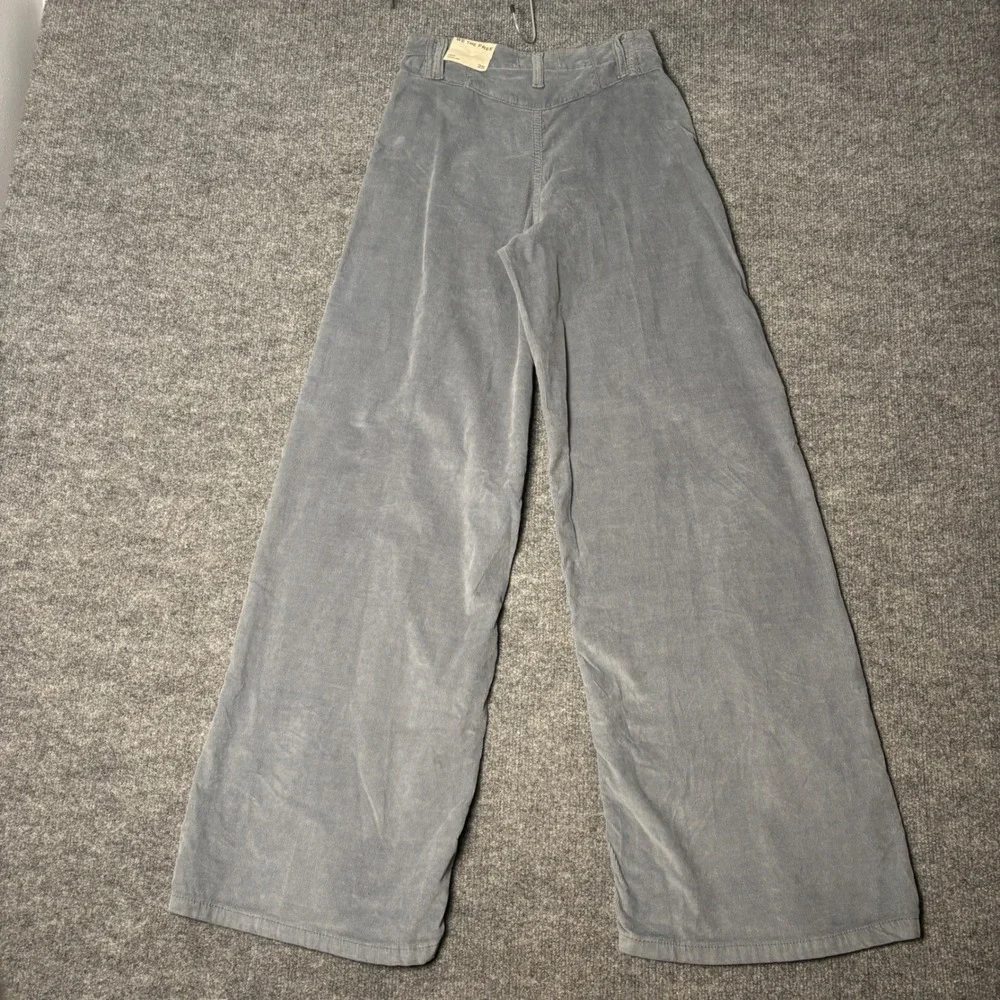 We The Free Free People Corduroy Wide Leg Seamed Pants Womens 25‎ Grey Blue